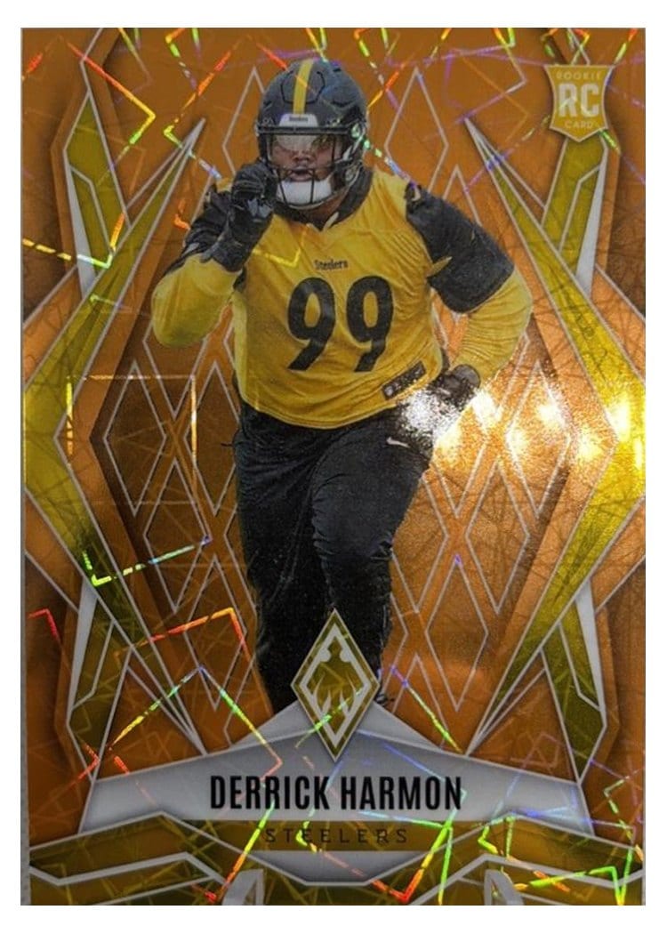 2025 Panini Phoenix Base Set Derrick Harmon Orange Lazer #241 card