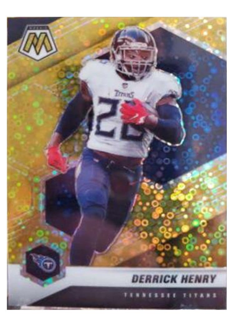 2021 Panini Mosaic Base Set Derrick Henry No Huddle Gold Mosaic #196 card