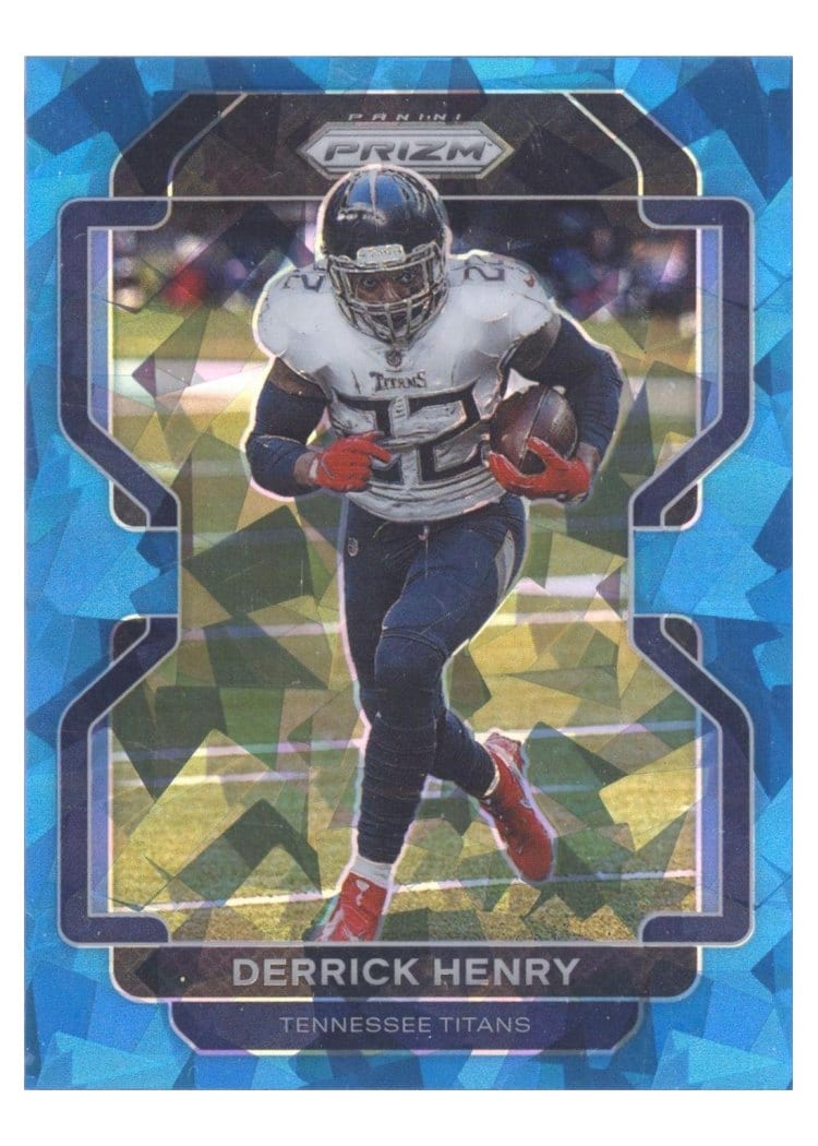 2021 Panini Prizm Base Set Derrick Henry Blue Ice Prizm #4 card