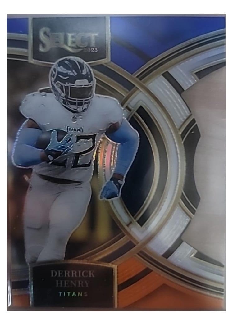 2023 Panini Select Base Set Derrick Henry Blue Orange Prizm Die-Cut #156 card