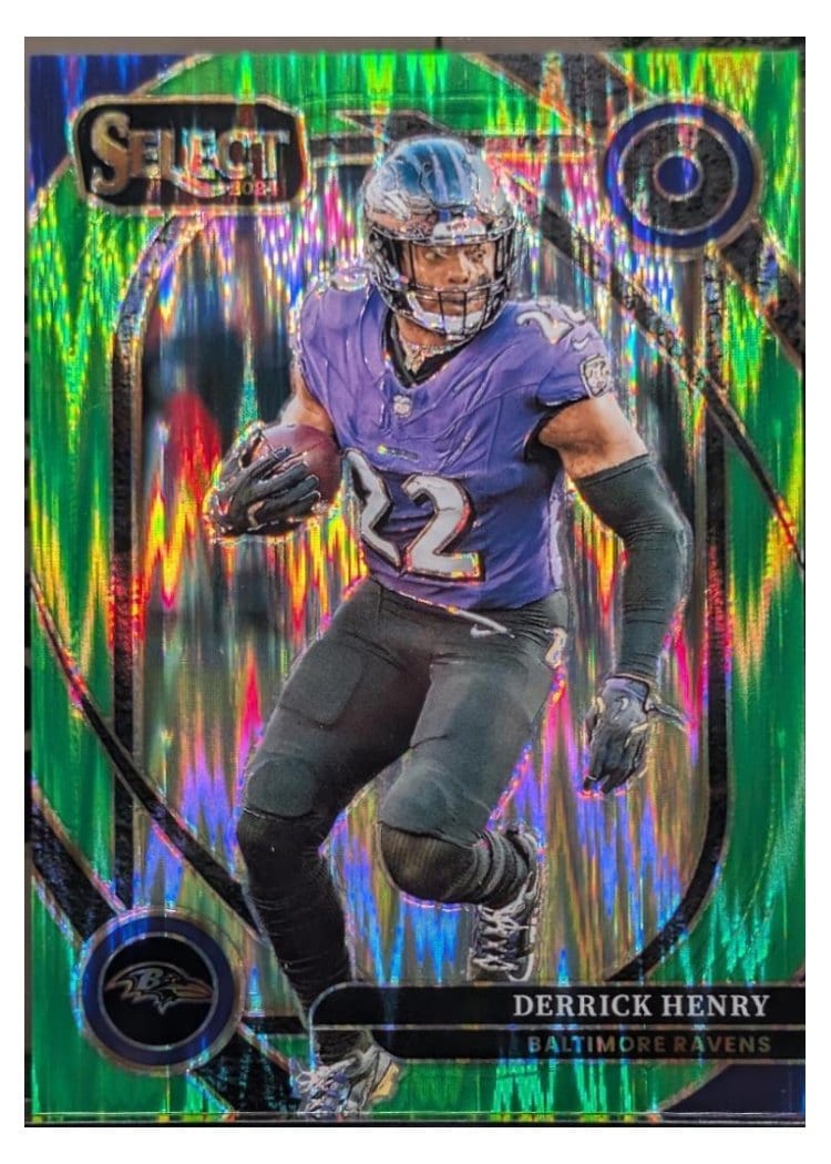 2024 Panini Select Base Set Derrick Henry Neon Green Prizm Shock #249 card