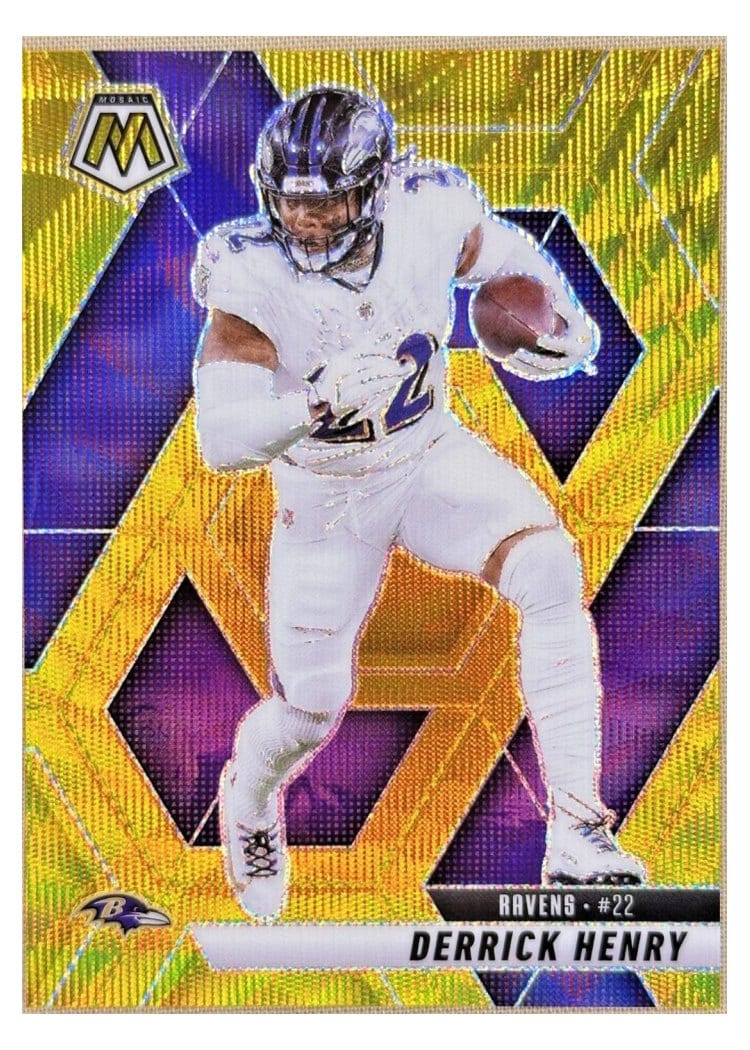 2025 Panini Mosaic Base Set Derrick Henry Gold Wave #67 card