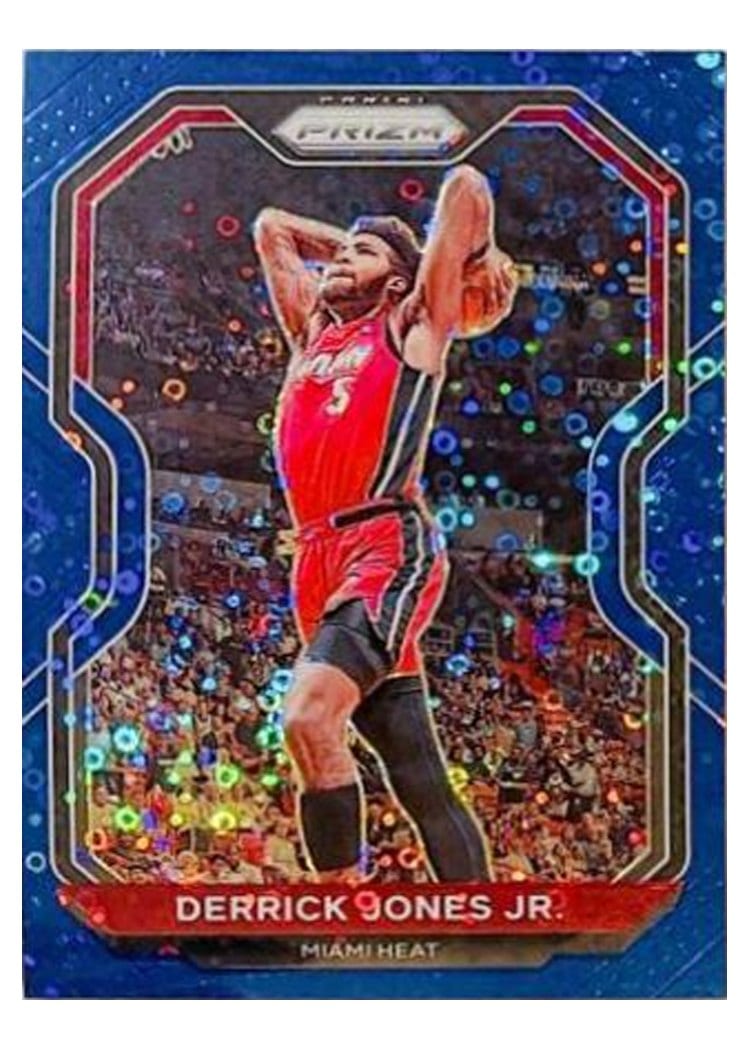 2020-21 Panini Prizm Base Set Derrick Jones Jr. Fast Break Blue Prizm #55 card