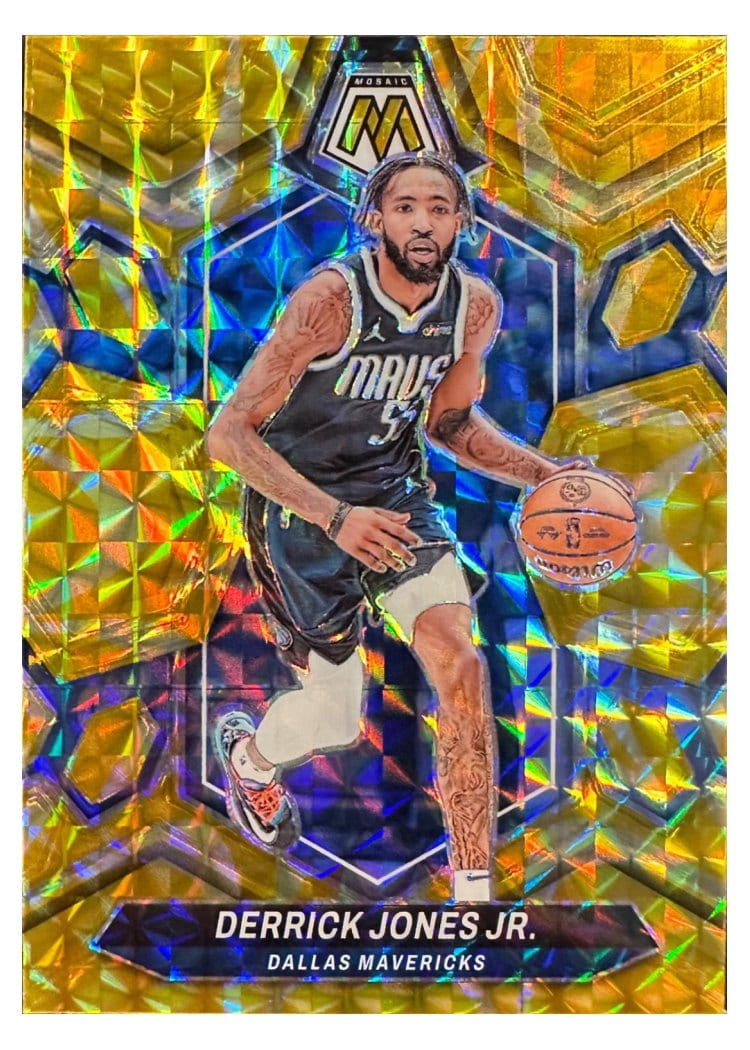 2023-24 Panini Mosaic Base Set Derrick Jones Jr. Reactive Yellow #4 card
