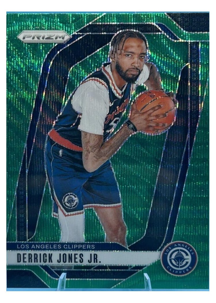 2024-25 Panini Prizm Base Set Derrick Jones Jr. Green Wave #34 card