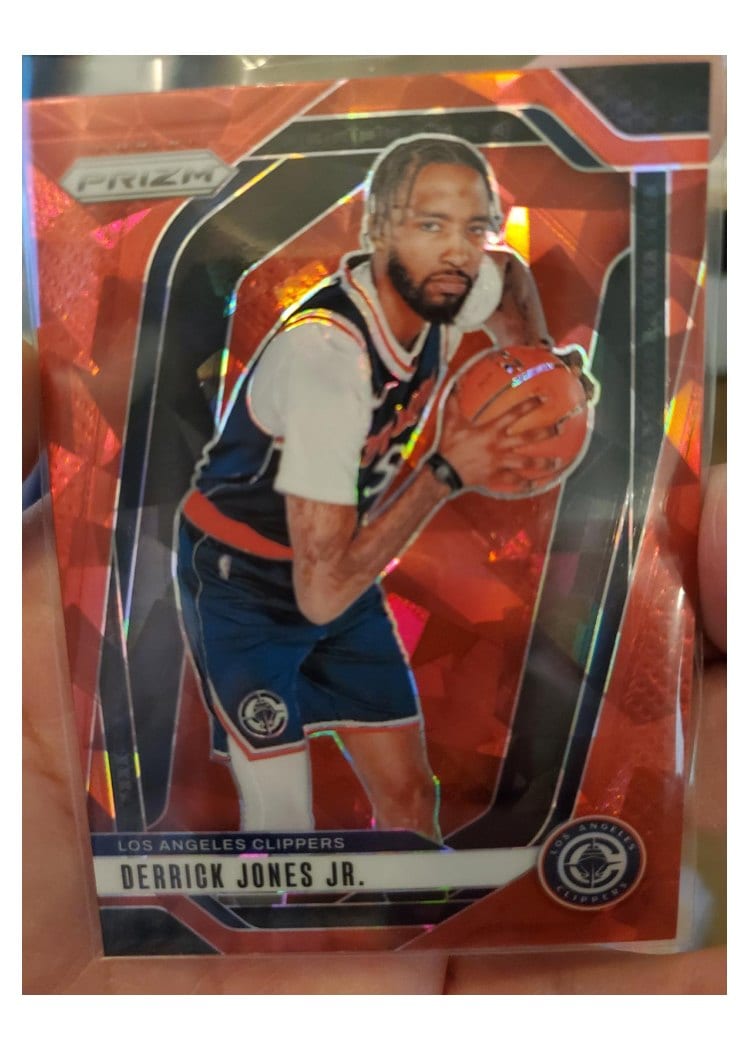 2024-25 Panini Prizm Base Set Derrick Jones Jr. Red Ice #34 card