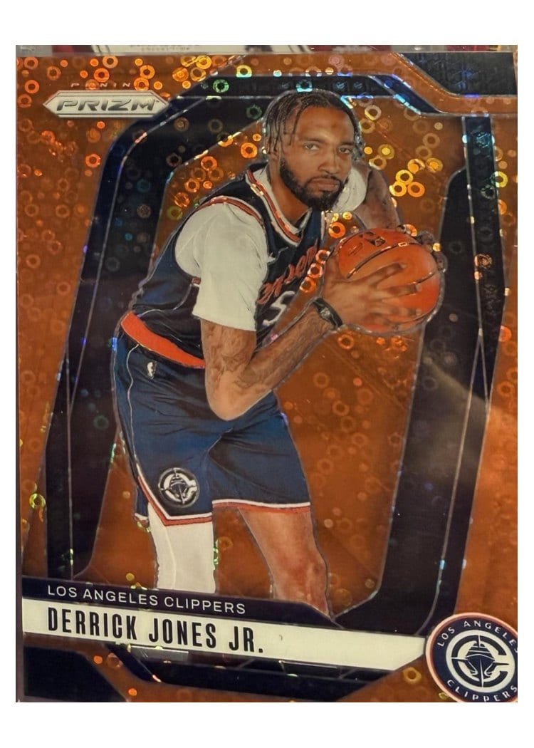 2024-25 Panini Prizm Base Set Derrick Jones Jr. Fast Break Orange #34 card