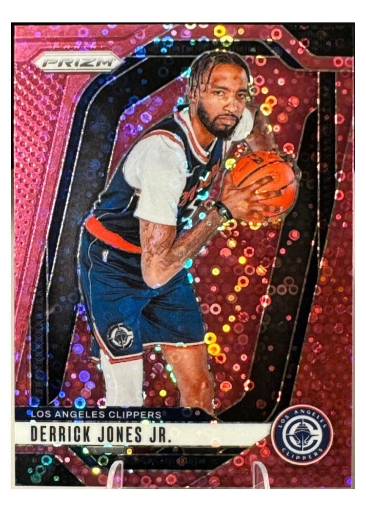 2024-25 Panini Prizm Base Set Derrick Jones Jr. Fast Break Red #34 card