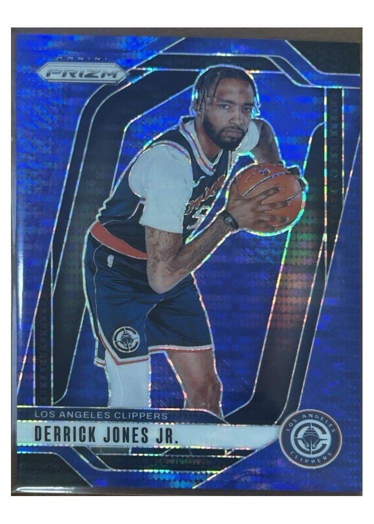 2024-25 Panini Prizm Base Set Derrick Jones Jr. Blue Seismic #34 card