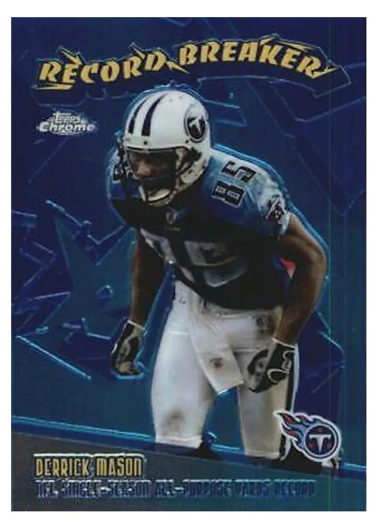 2003 Topps Chrome Record Breakers Derrick Mason #RB8 card