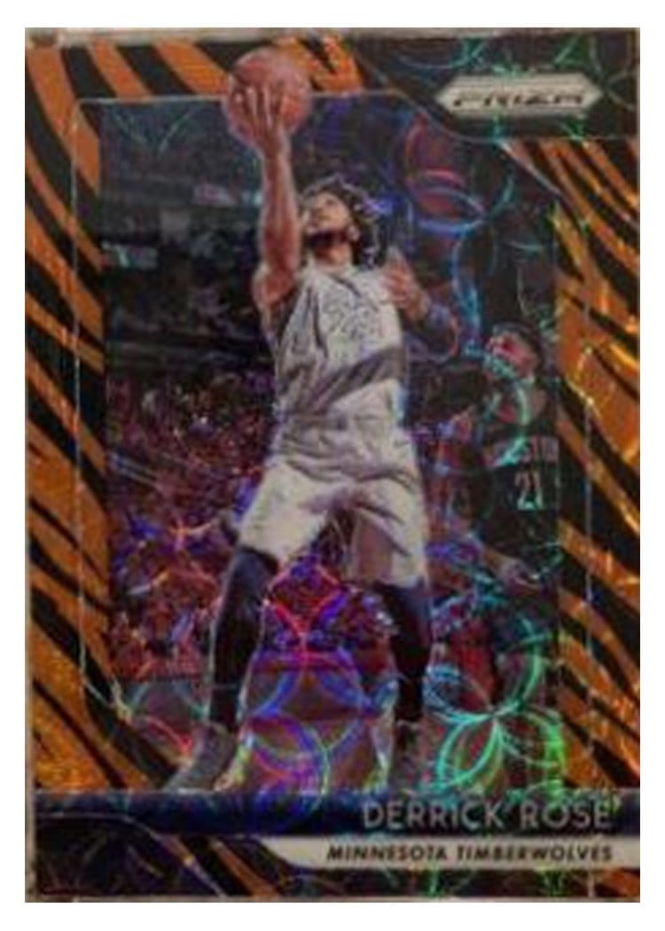 2018-19 Panini Prizm Base Set Derrick Rose Tiger Stripe Choice Prizm #77 card