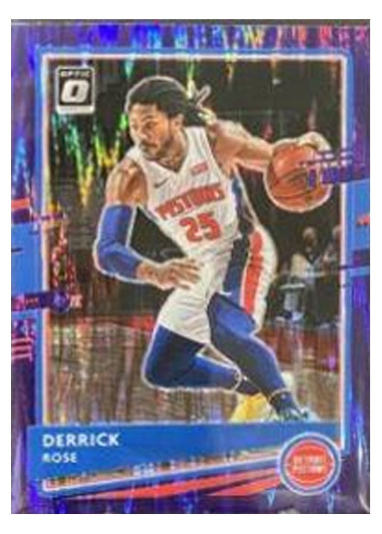 2020-21 Donruss Optic Base Set Derrick Rose Purple Shock #102 card