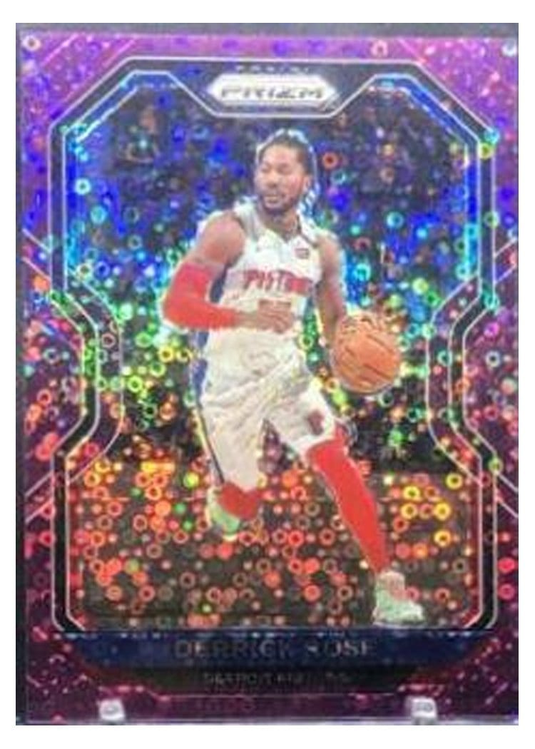 2020-21 Panini Prizm Base Set Derrick Rose Fast Break Purple Prizm #231 card