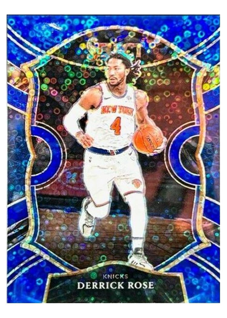 2020-21 Panini Select Base Set Derrick Rose Blue Disco Prizm #16 card