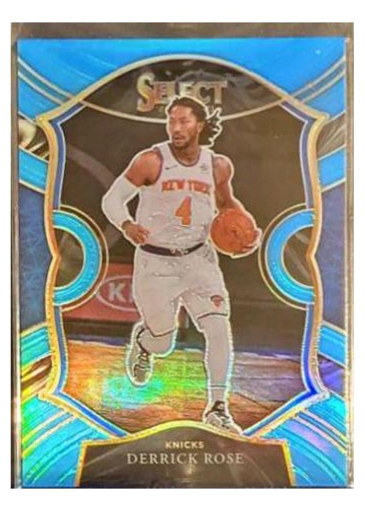 2020-21 Panini Select Base Set Derrick Rose Light Blue Prizm #16 card