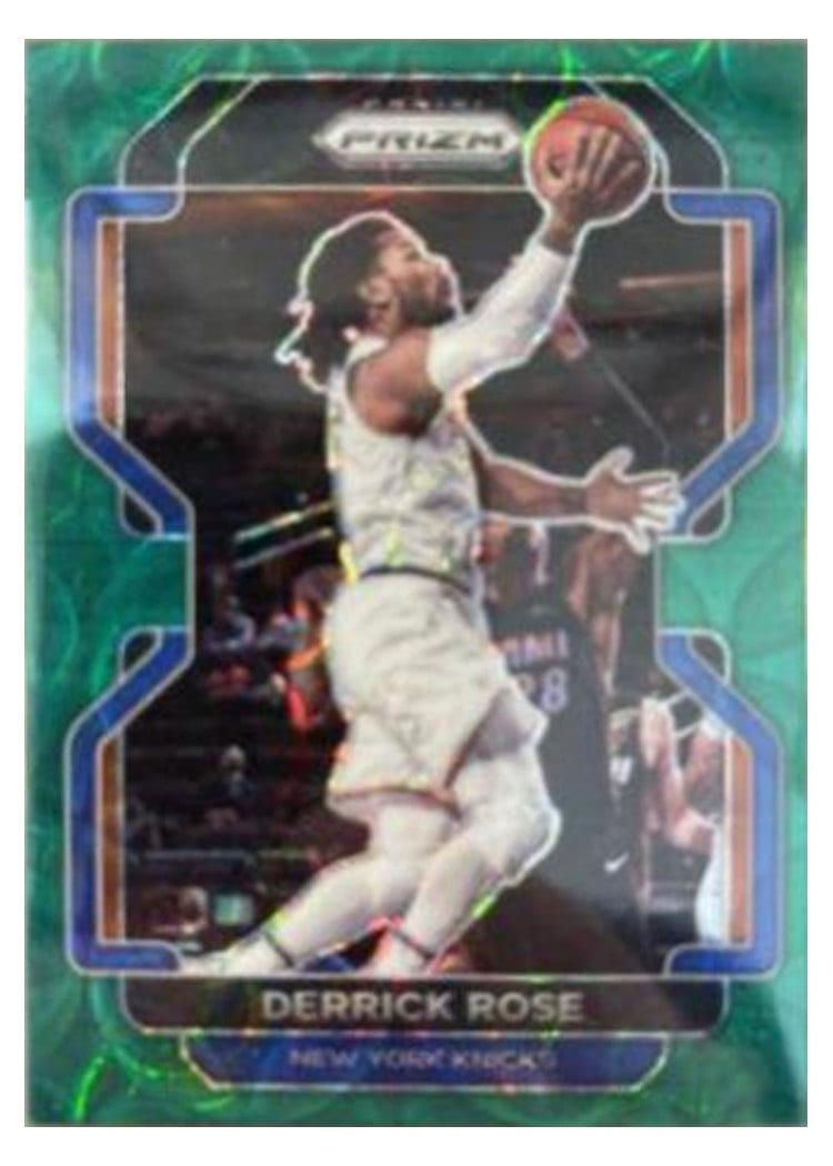 2021-22 Panini Prizm Base Set Derrick Rose Green Choice Prizm #82 card