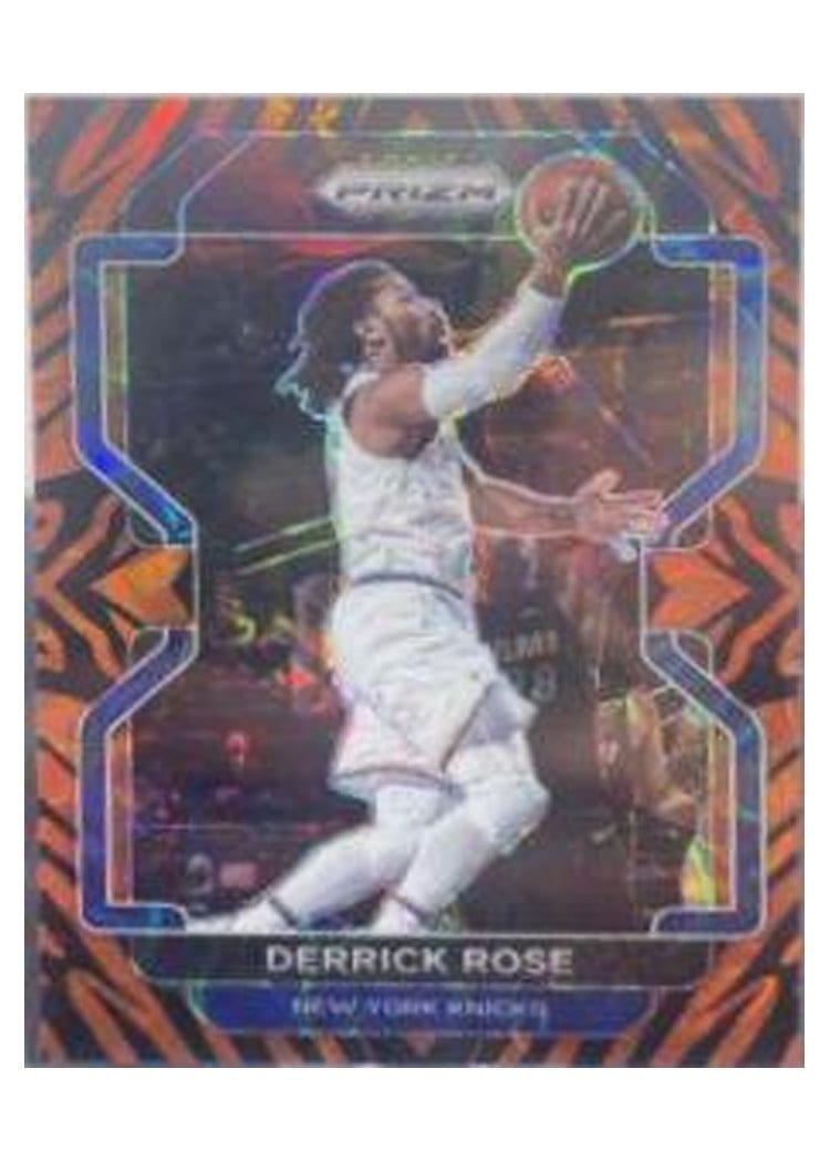 2021-22 Panini Prizm Base Set Derrick Rose Tiger Stripe Choice Prizm #82 card