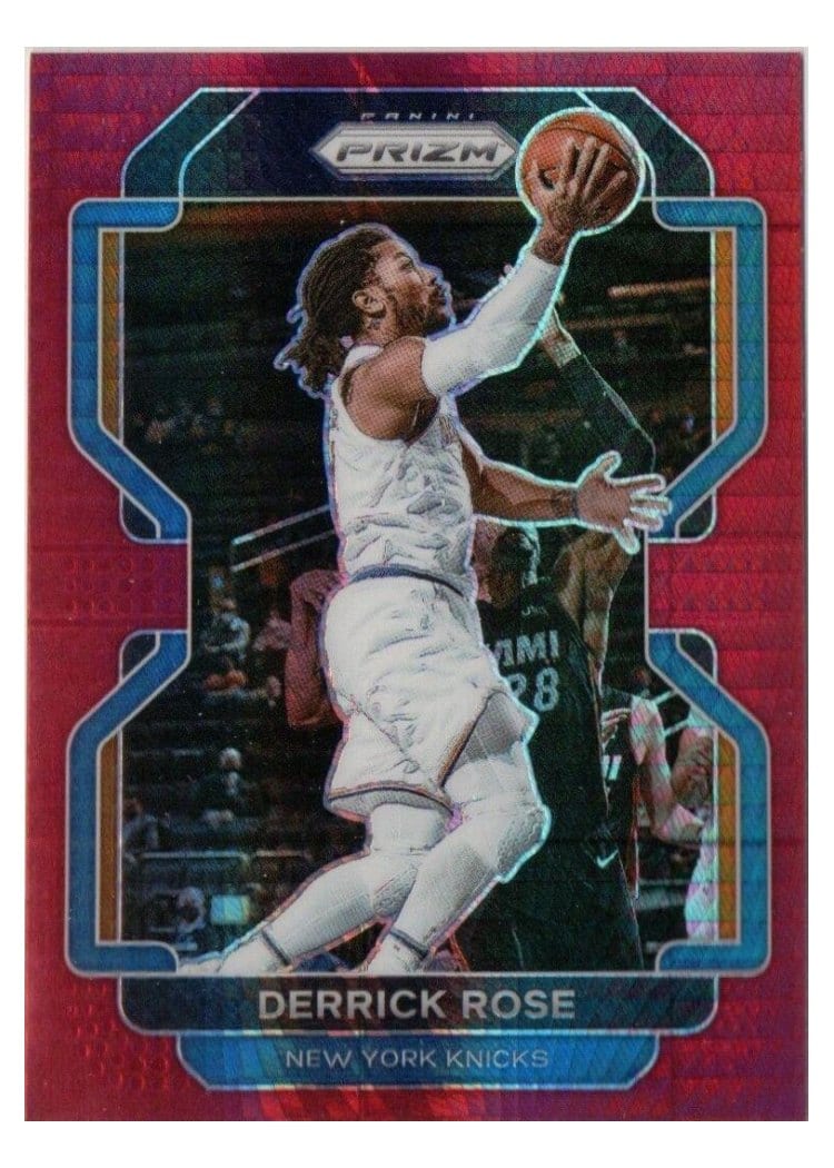 2021-22 Panini Prizm Base Set Derrick Rose Red Hyper Prizm #82 card
