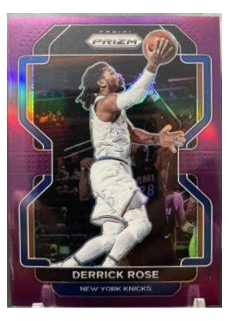2021-22 Panini Prizm Base Set Derrick Rose Purple Prizm #82 card