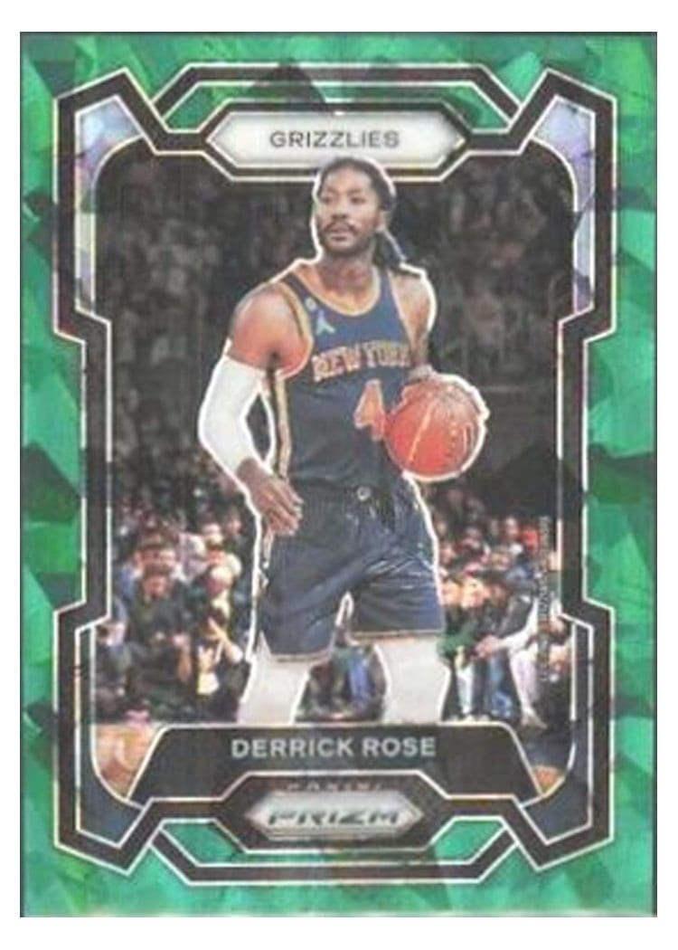 2023-24 Panini Prizm Base Set Derrick Rose Green Ice #272 card
