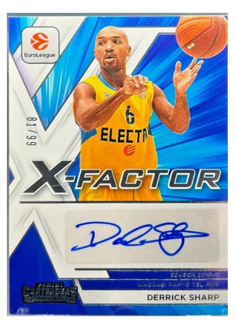 2025 Panini Contenders EuroLeague X-Factor Autograph Derrick Sharp #21 card