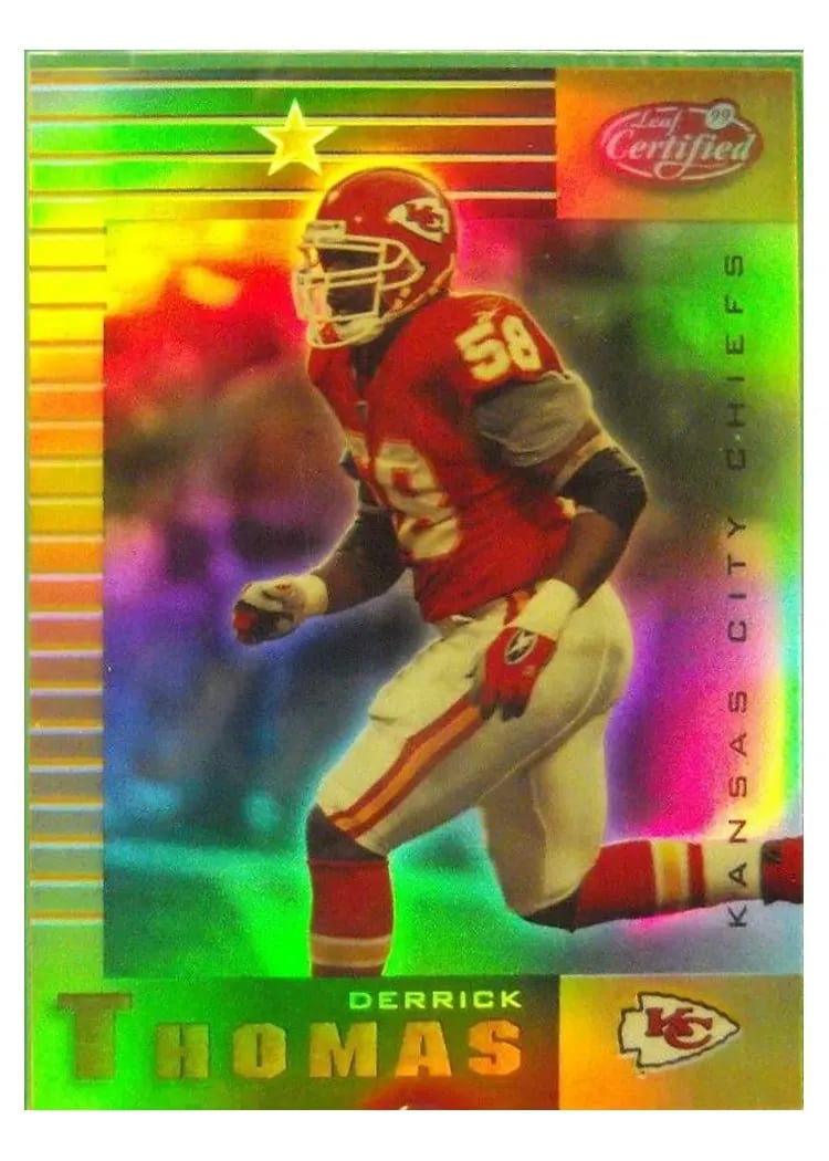 1999 Leaf Certified Derrick Thomas Mirror Gold #47 card