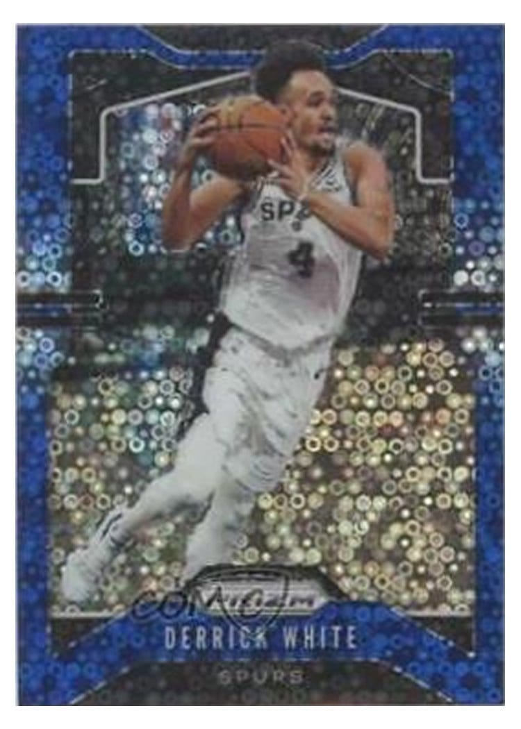 2019-20 Panini Prizm Base Set Derrick White Fast Break Prizm Blue #141 card