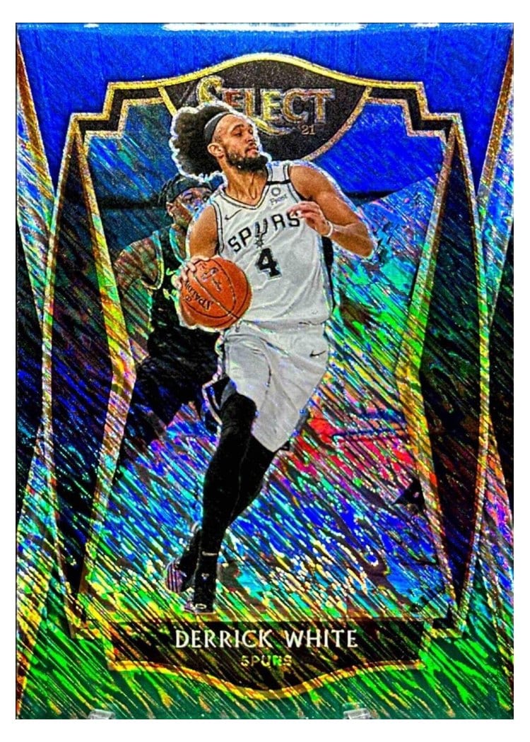 2020-21 Panini Select Base Set Derrick White Blue White Green Flash #141 card