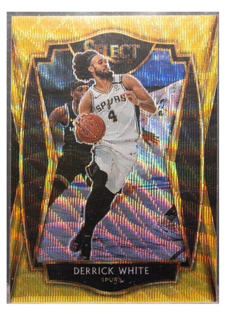 2020-21 Panini Select Base Set Derrick White Gold Wave #141 card