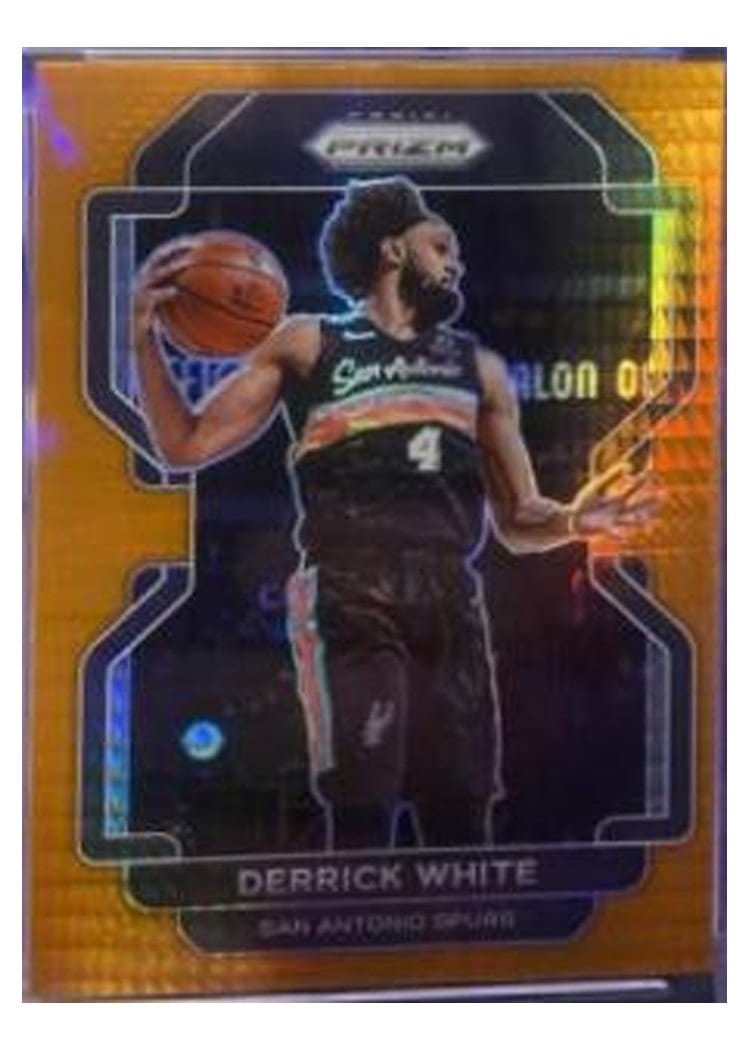 2021-22 Panini Prizm Base Set Derrick White Orange Hyper Prizm #19 card
