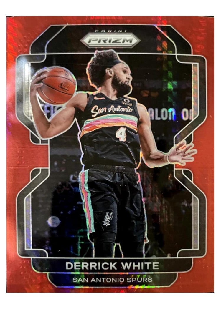 2021-22 Panini Prizm Base Set Derrick White Red Hyper Prizm #19 card