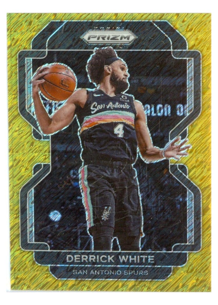 2021-22 Panini Prizm Base Set Derrick White Gold Shimmer #19 card