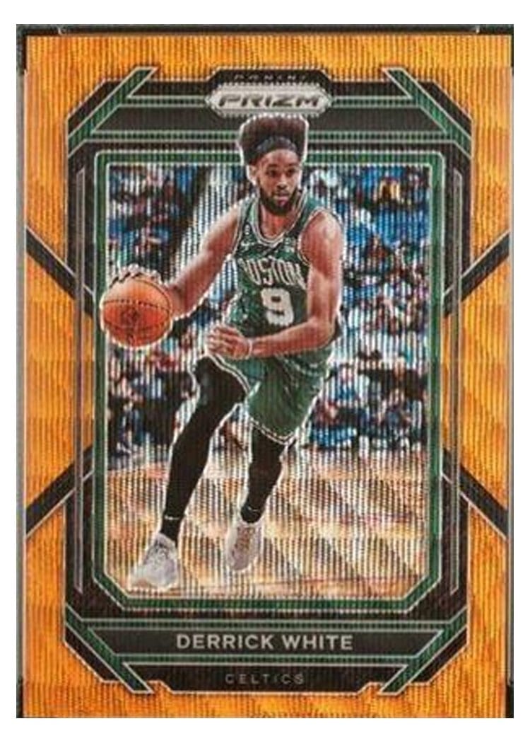2022-23 Panini Prizm Base Set Derrick White Orange Wave Prizm #12 card