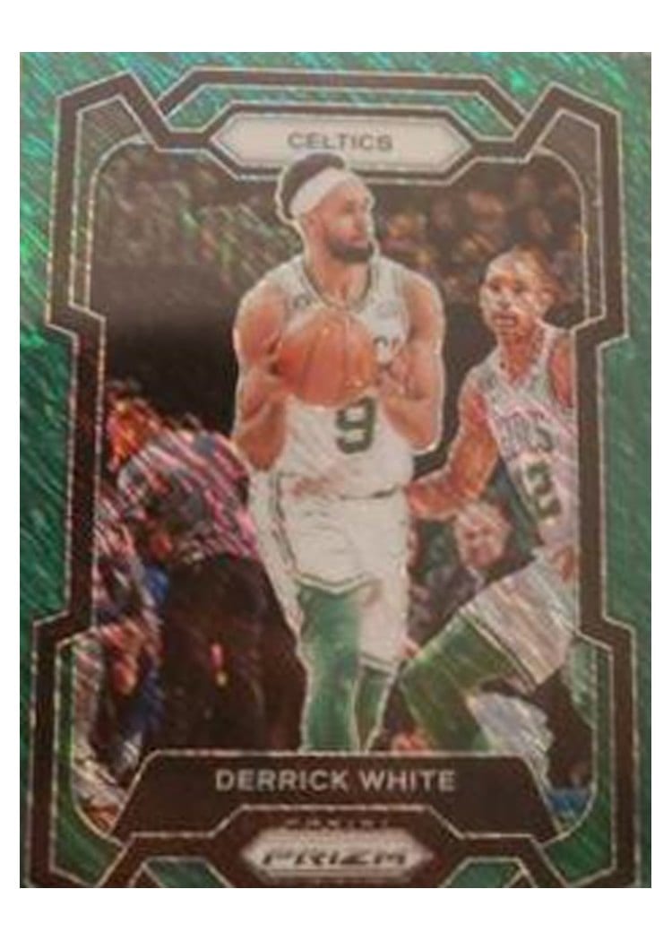 2023-24 Panini Prizm Base Set Derrick White Green Shimmer #229 card