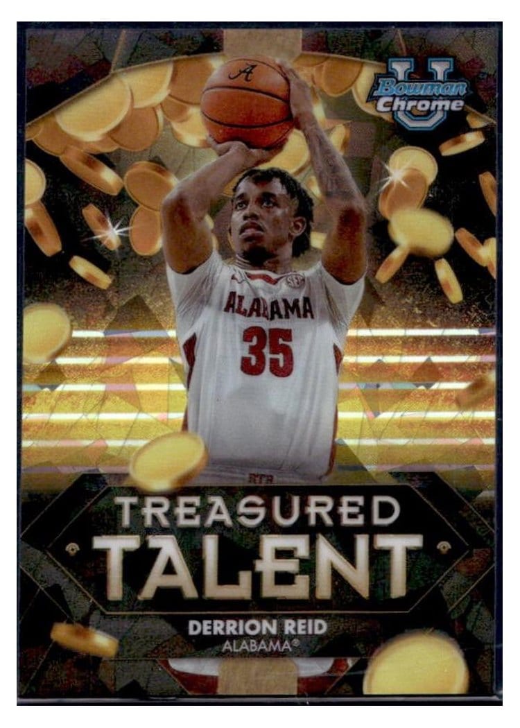 2024-25 Bowman University Chrome Sapphire Treasured Talent Derrion Reid #TT-6 card