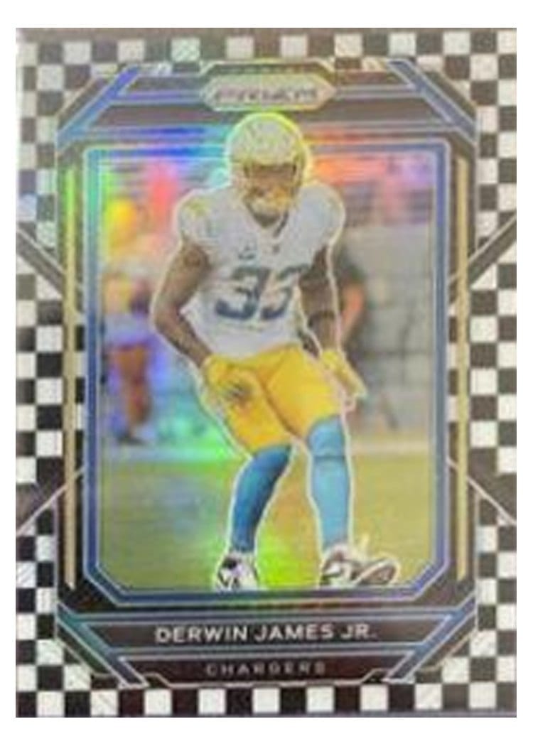 2022 Panini Prizm Base Set Derwin James Jr. Black White Checker #156 card