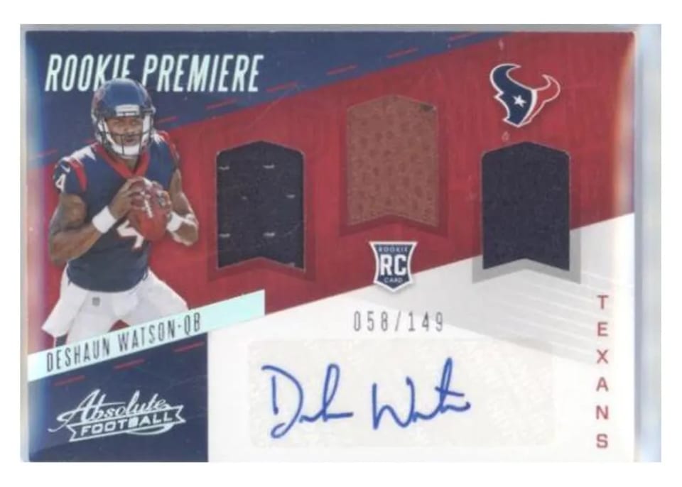 2017 Panini Absolute Deshaun Watson Triple Material Autograph #239 card