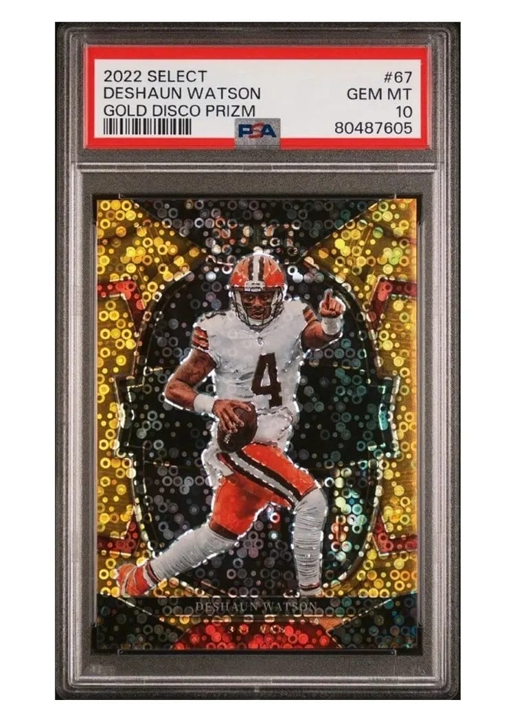 2022 Panini Select Base Set Deshaun Watson Gold Disco #67 card