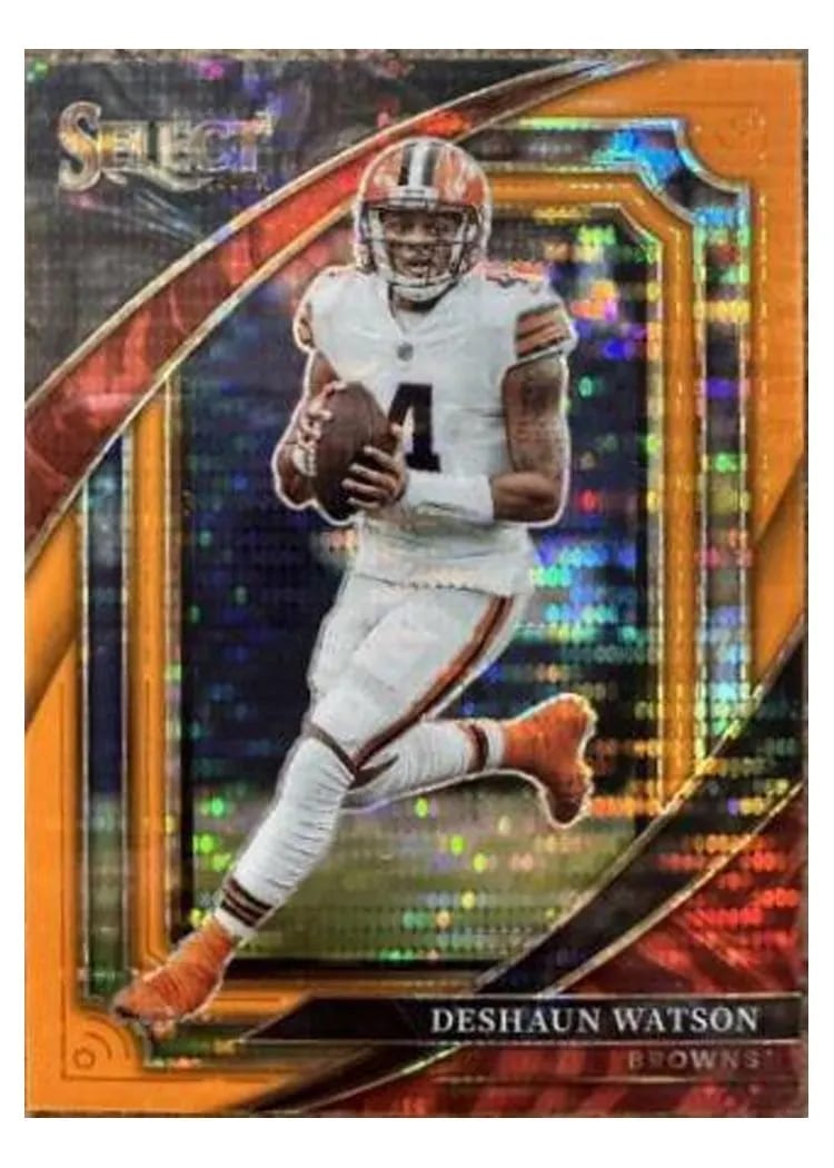 2022 Panini Select Base Set Deshaun Watson Neon Orange Pulsar #67 card