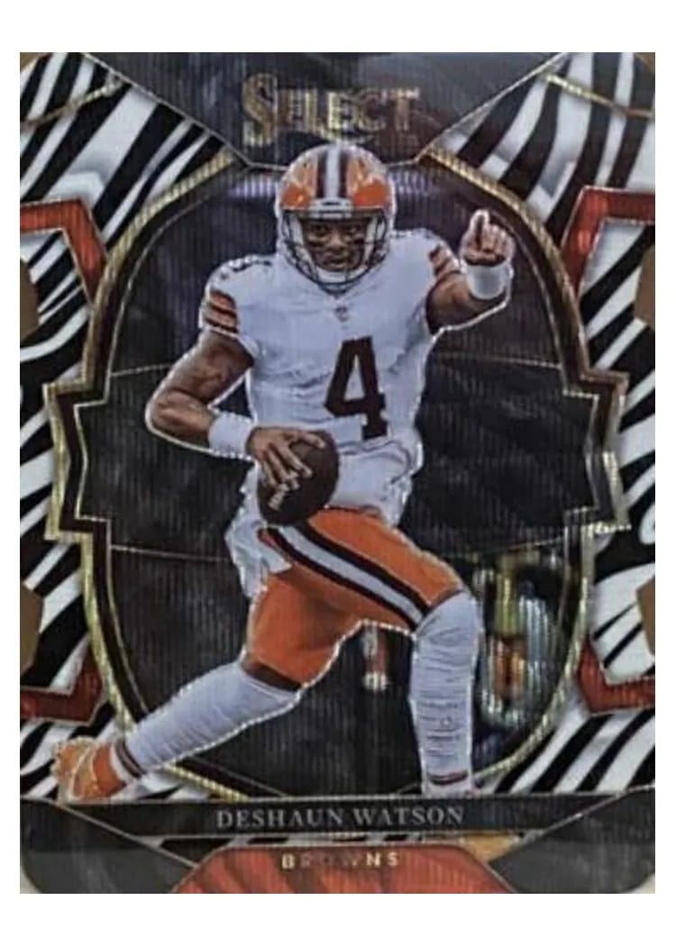2022 Panini Select Base Set Deshaun Watson Zebra Die Cut #67 card