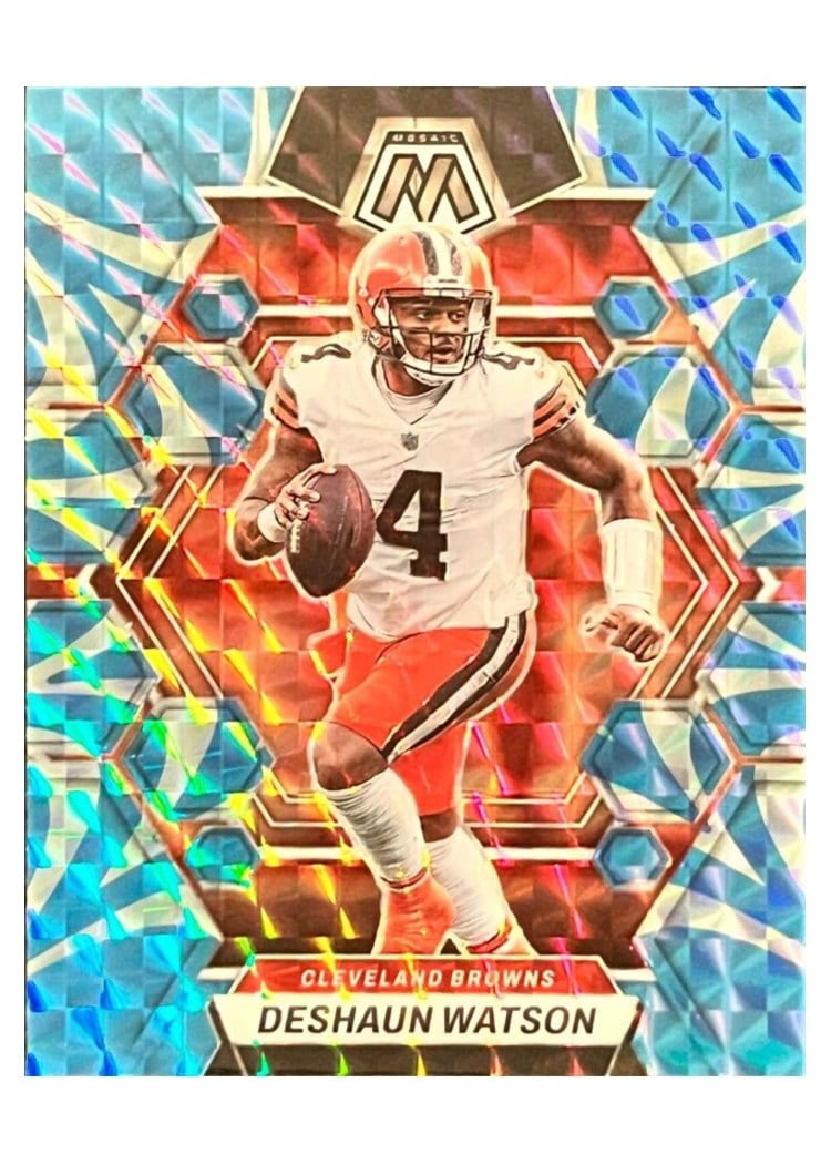 2023 Panini Mosaic Base Set Deshaun Watson Reactive Blue #48 card