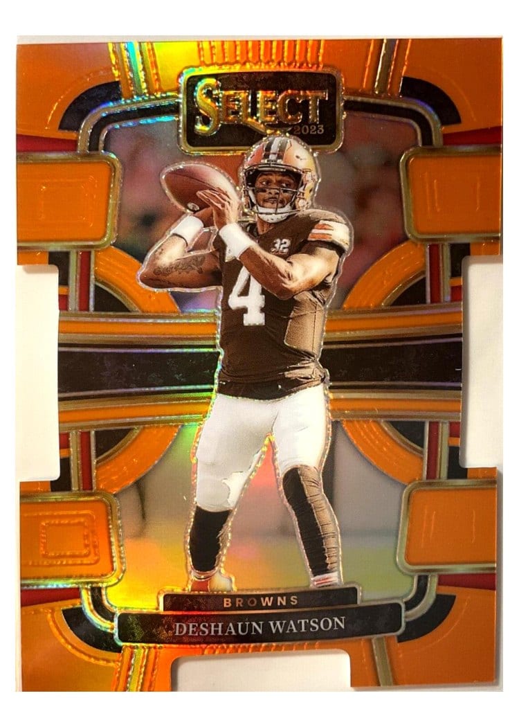 2023 Panini Select Base Set Deshaun Watson Orange Prizm Die-Cut #25 card