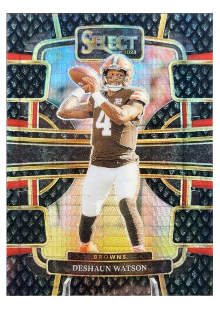 2023 Panini Select Base Set Deshaun Watson Dragon Scale Black Prizm #25 card
