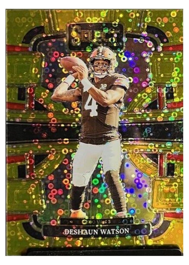 2023 Panini Select Base Set Deshaun Watson Disco Gold Prizm #25 card