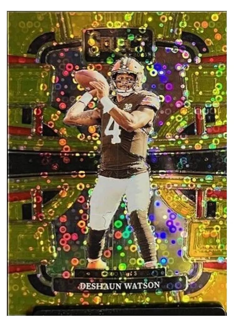2023 Panini Select Base Set Deshaun Watson Disco Gold Prizm #25 card