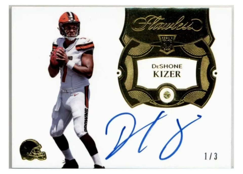 2017 Panini Flawless DeShone Kizer Signature Canary Yellow Diamond #134 card