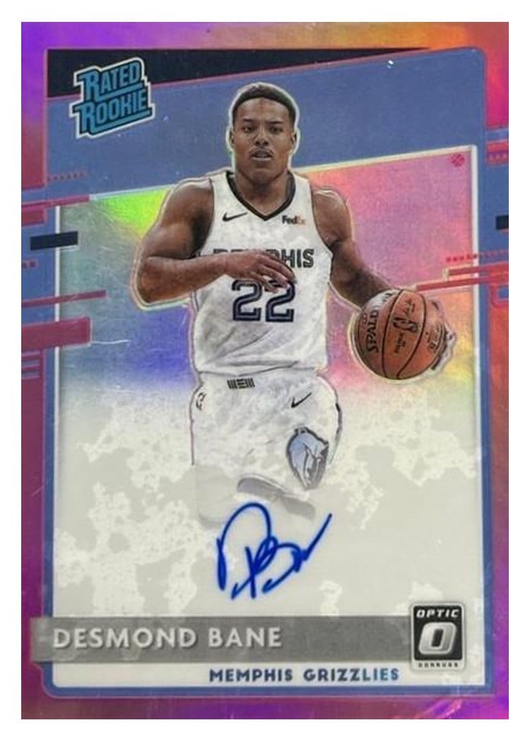 2020-21 Donruss Optic Base Set Desmond Bane Autograph Pink #180 card