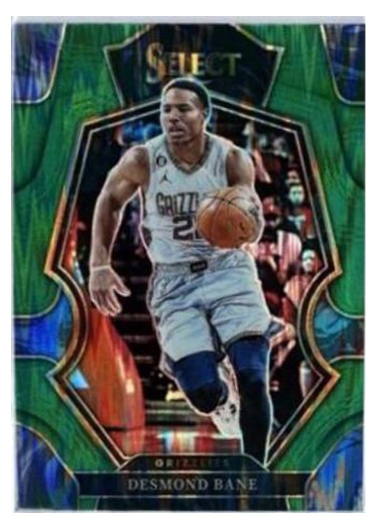 2022-23 Panini Select Base Set Desmond Bane Green Shock Prizm #163 card
