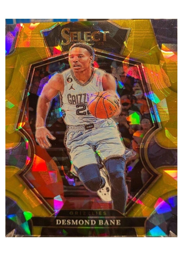 2022-23 Panini Select Base Set Desmond Bane Gold Cracked Ice Prizm #263 card