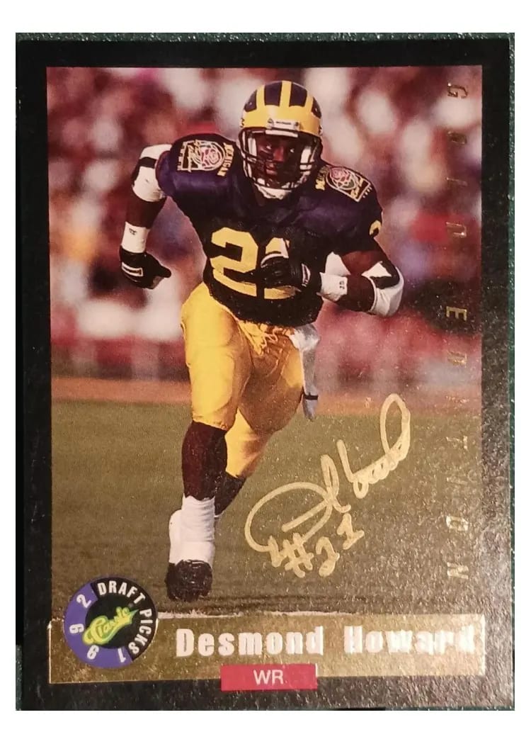 Desmond Howard -Gold Set Autographed, 1992 Classic Draft Picks